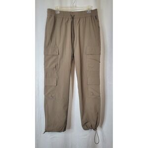 PacSun Men's Olive Khaki Nylon Stretch Cargo Pants Techwear Utility Pants Sz M